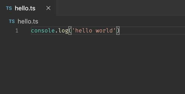 Hello world in TypeScript.